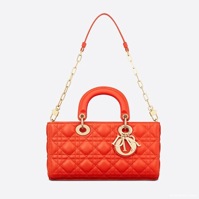 Cheap Medium Lady Bag Orange Cannage Lambskin D-Joy 0717 Luxury